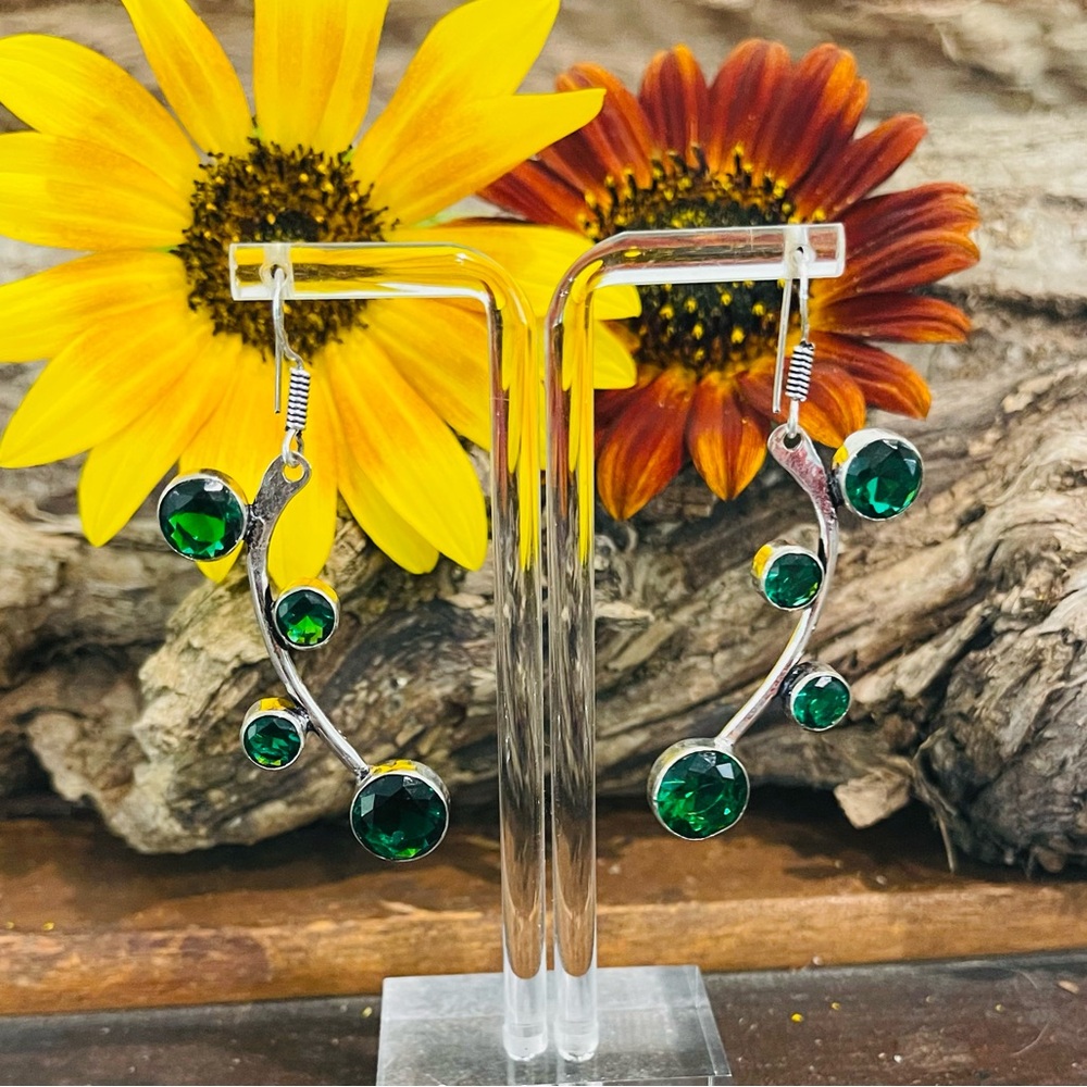 Green Quartz 925 Sterling Silver Earrings